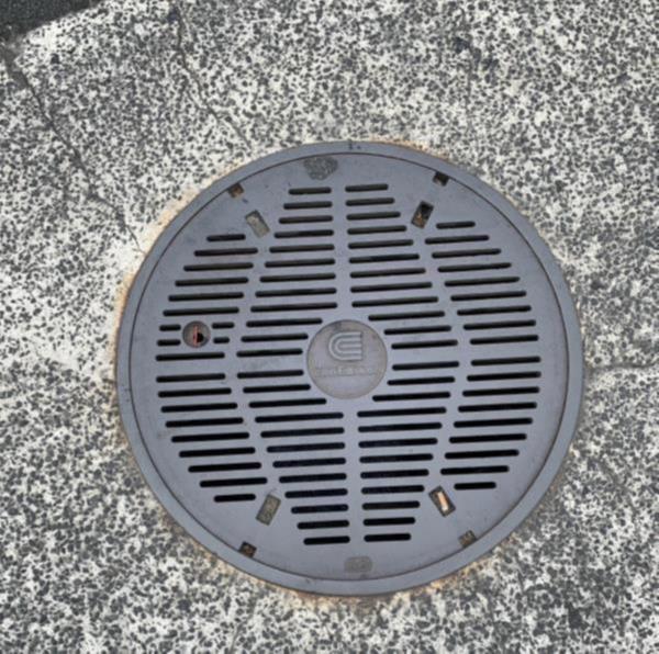 A manhole cover.