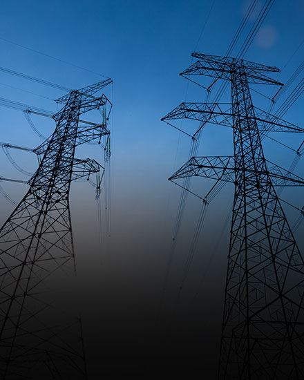 two electric transmission towers