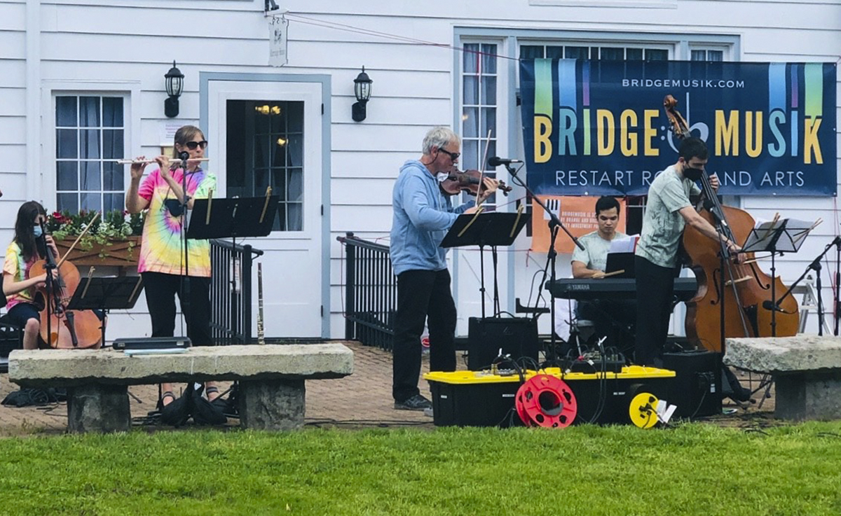Members of BridgeMusik, a local group of top-tier musicians, including several Rockland County residents, are shown here performing during its summer festival at the DeWint House, Livingston St. and Oak Tree Road in Tappan.  